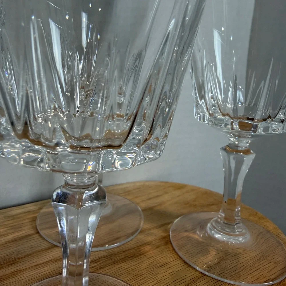 Cristal‎ d'Arques Durand Chantelle Crystal Wine Water Goblets Set of 4 France